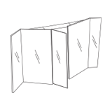 Pan Mirror with central cabinet